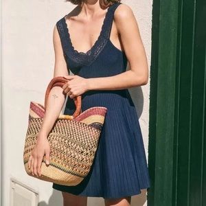 Sezane Jasmine dress navy blue size XS